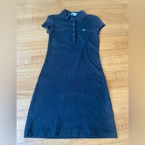 Lacoste Dark black Womens 38/Medium Polo t-shirt midi Dress casual formal cruise